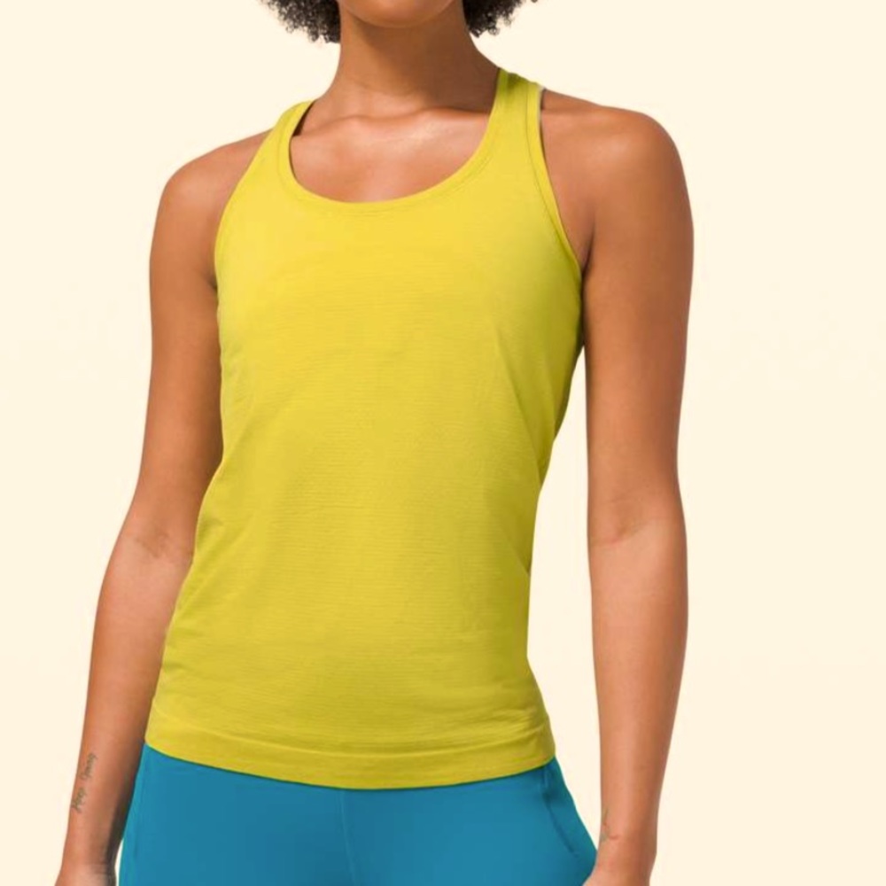 Lululemon Swiftly Tech Tank yellow pear size 8